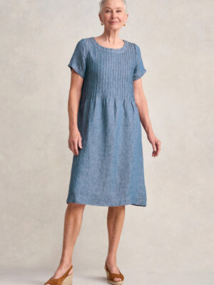Twill Hemp Linen Dress - Indigo Twill