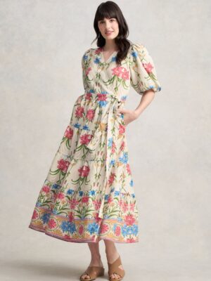 Tiered Wrap Dress- Paradise Print