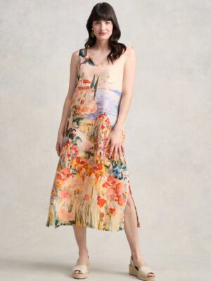 Scallop Scenic Dress - Coastal Scenic Print