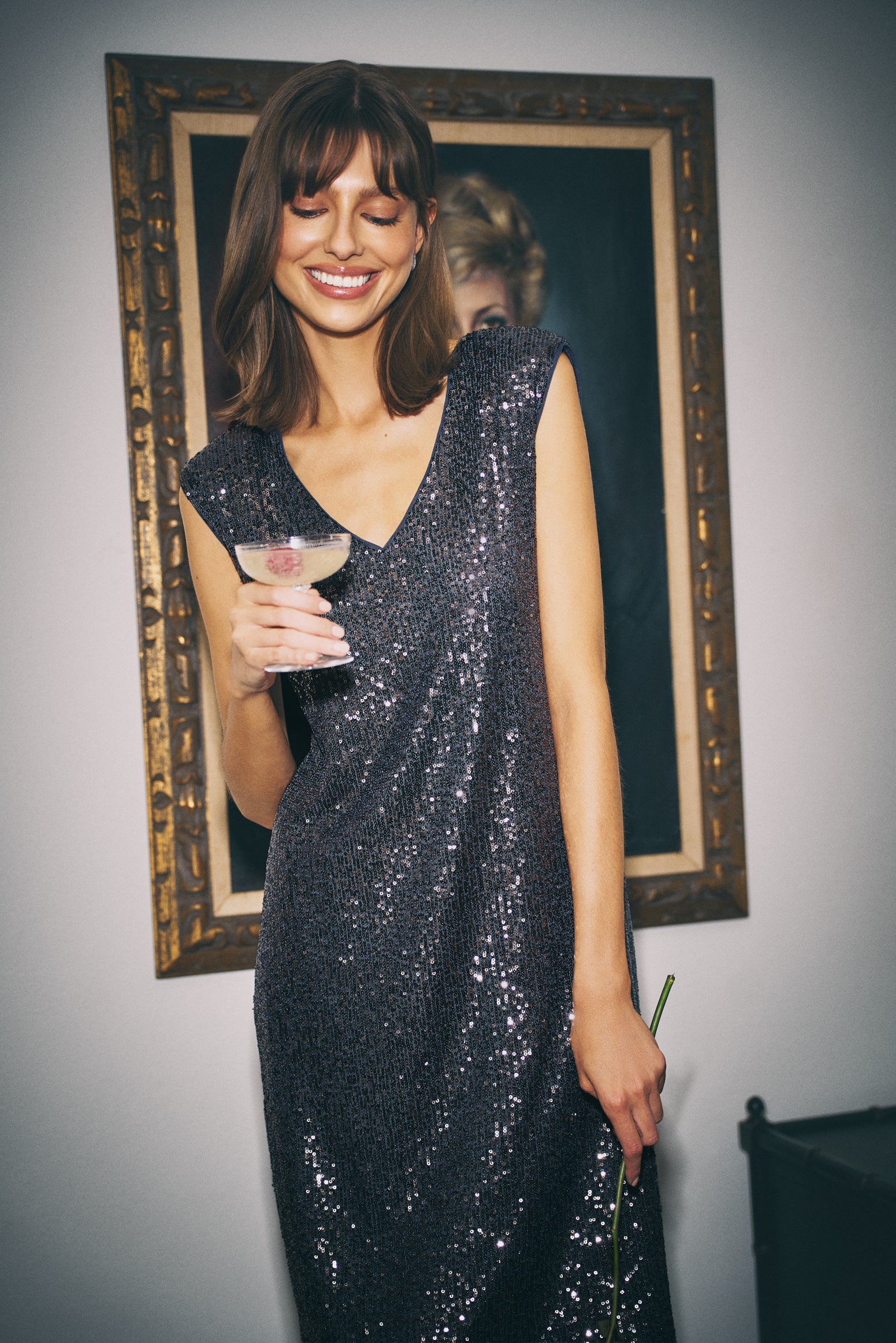 Sequin Dress - Gunmetal