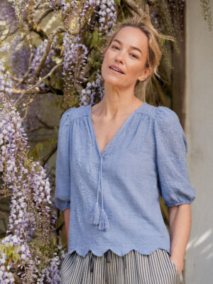 Cornflower Blue Textured Top