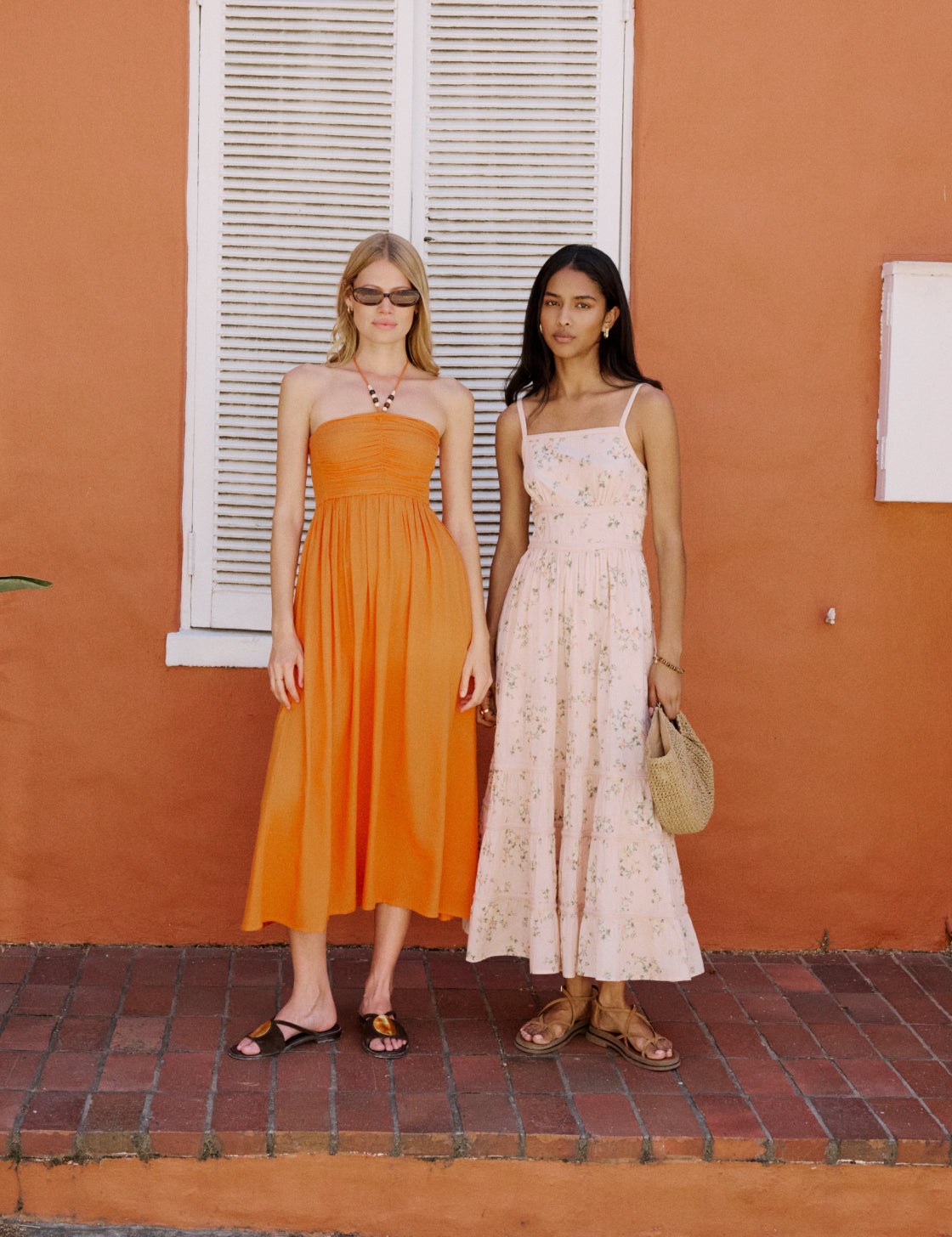 Orange Halterneck Beach Lightweight Dress - Image 2