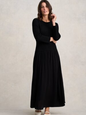 Mix Media Dress - Black