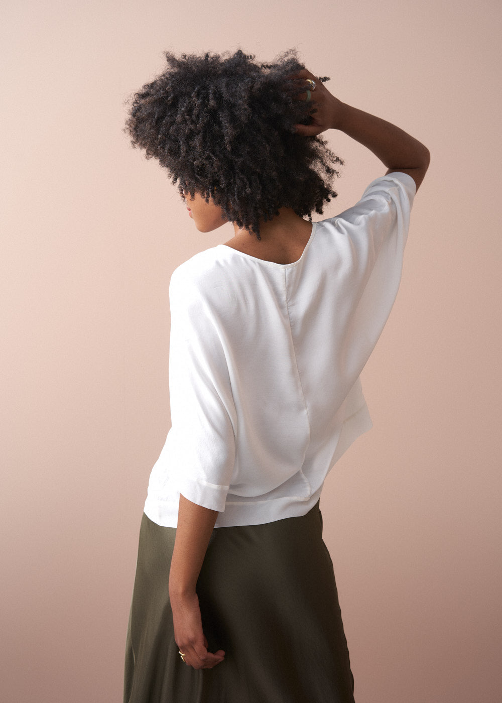 Off White Three Quarter Sleeve Top - Image 3