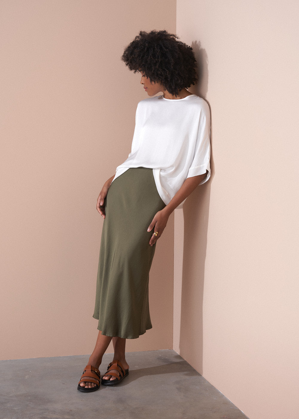 Off White Three Quarter Sleeve Top - Image 5