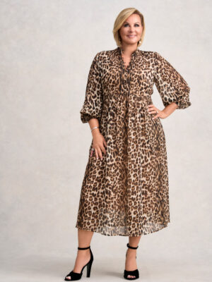 Georgette Print Dress - Leopard Print