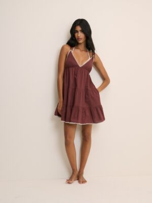 Red Beach Airy Flowing Dress