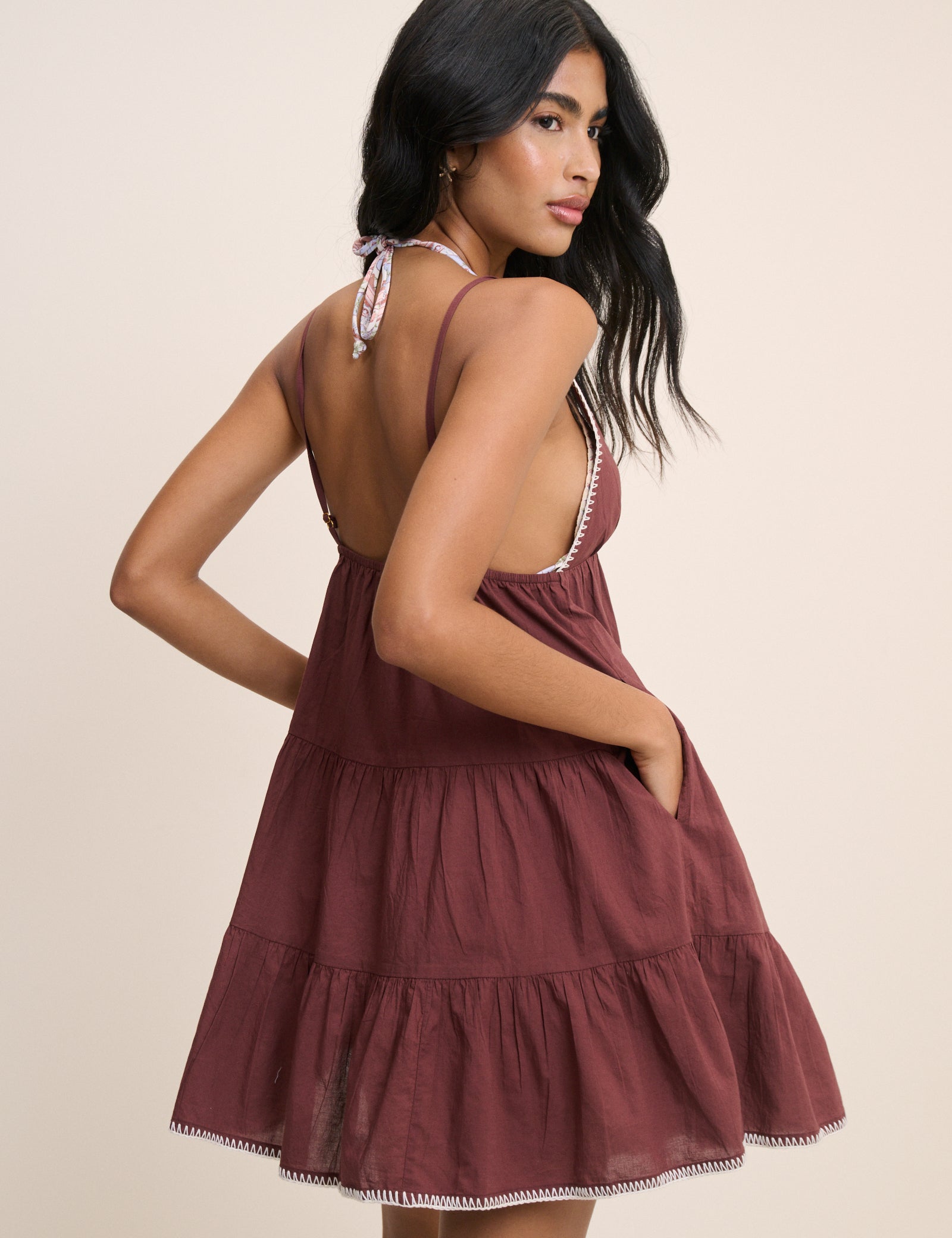 Contemporary Red Seasonal Beach Dress