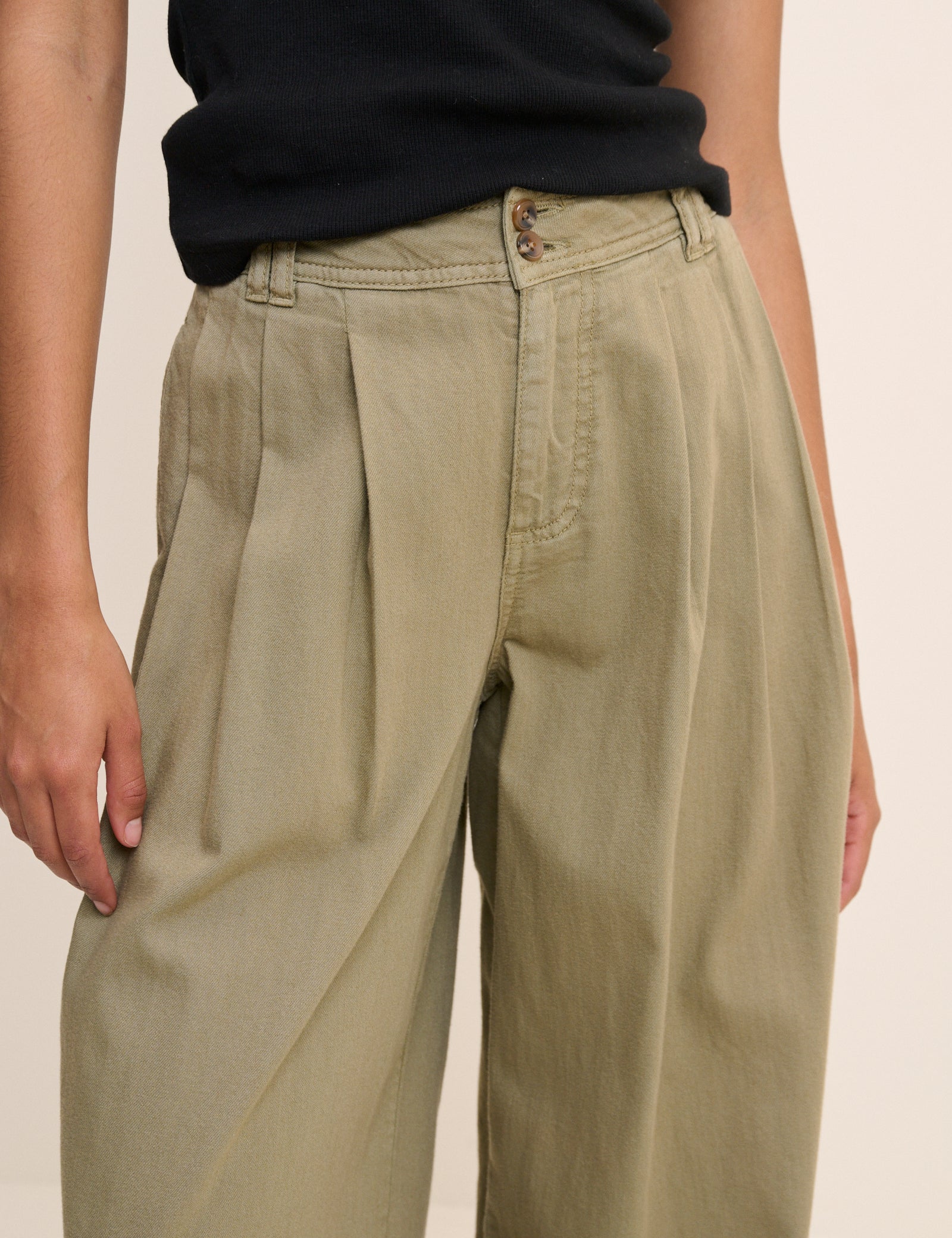 Green High Waisted Wide Leg Trousers - Image 2