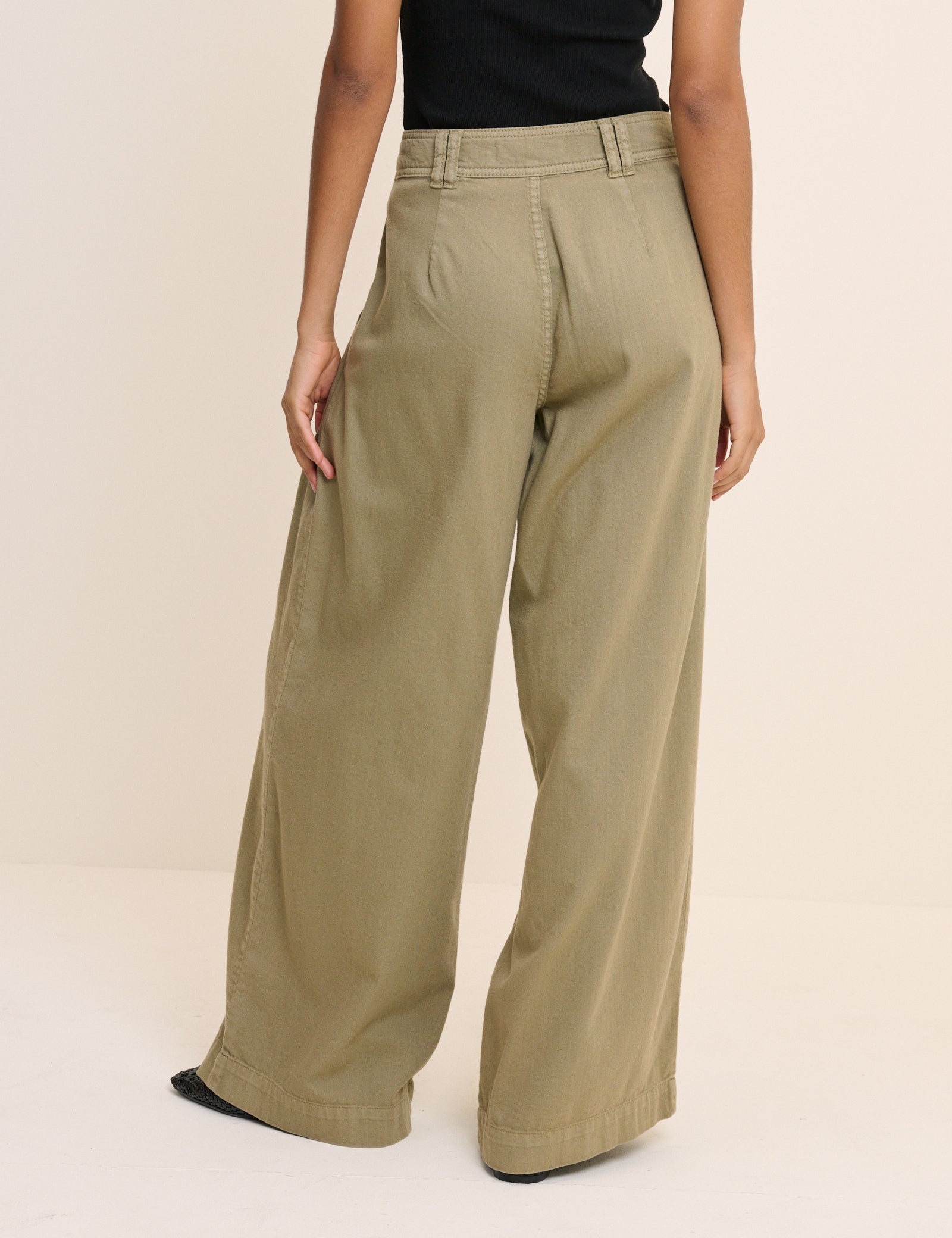 Green High Waisted Wide Leg Trousers - Image 5