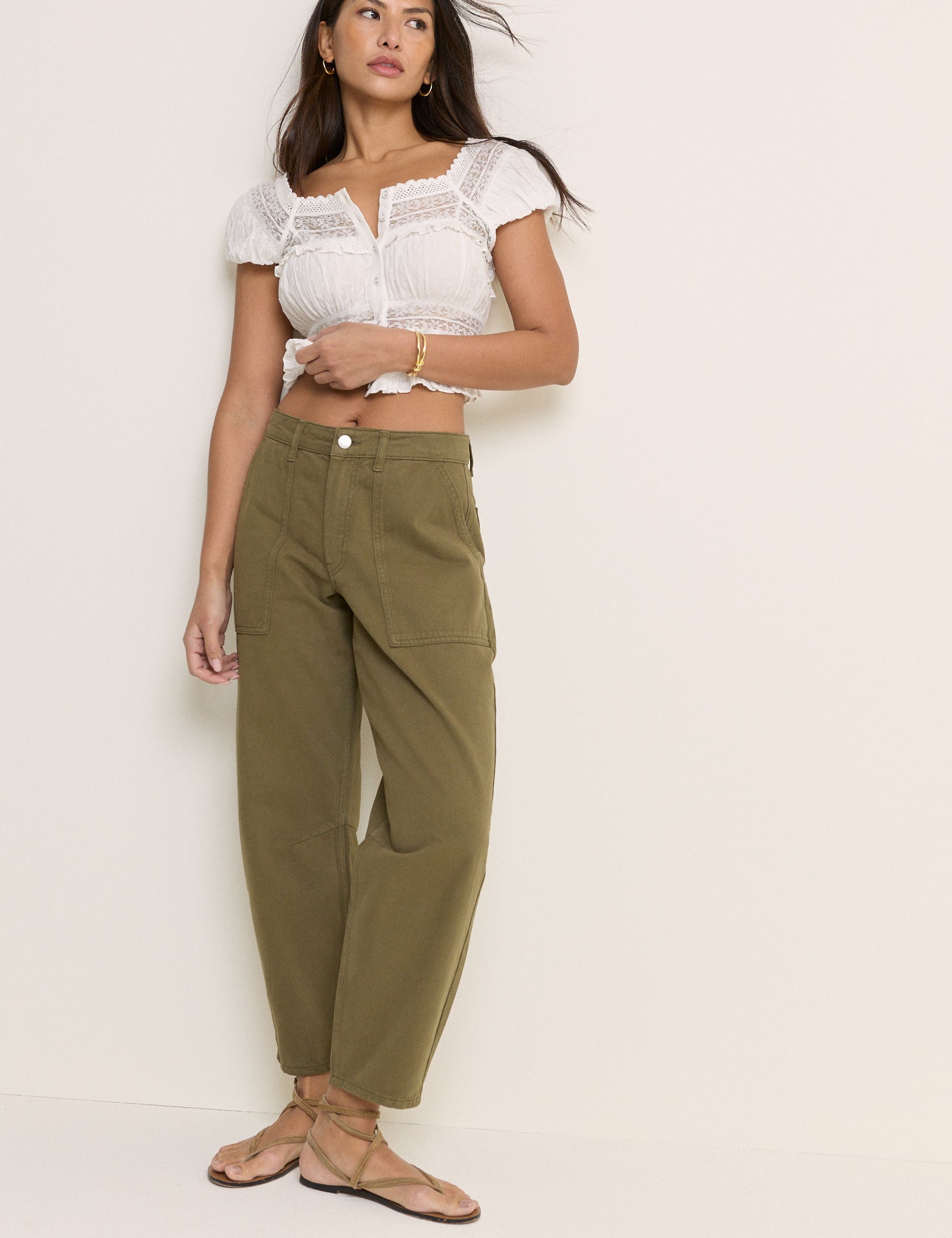 Silver Relaxed Polished Modern Trousers - Image 3