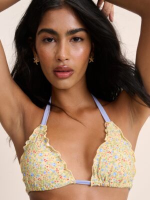 Elegant Yellow Floral Bikini Set