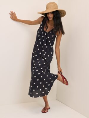 Black Polka Dot Beach Dress
