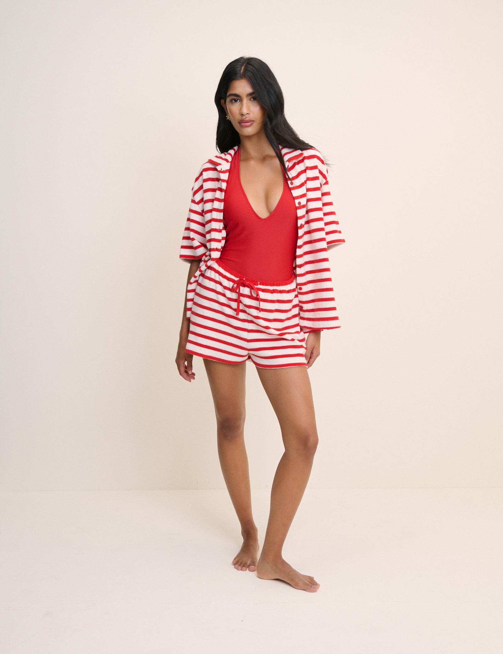 Red Striped Beach Breezy Shirt - Image 4