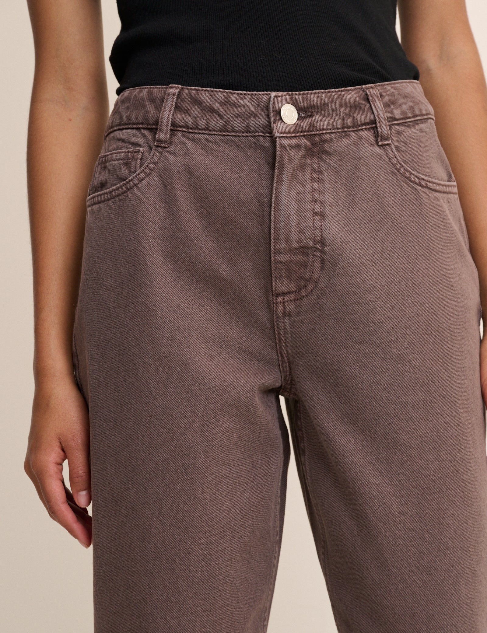 Silver High Rise Barrel Leg Structured Jeans - Image 3