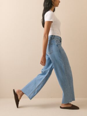 Silver Barrel Leg Structured Jeans