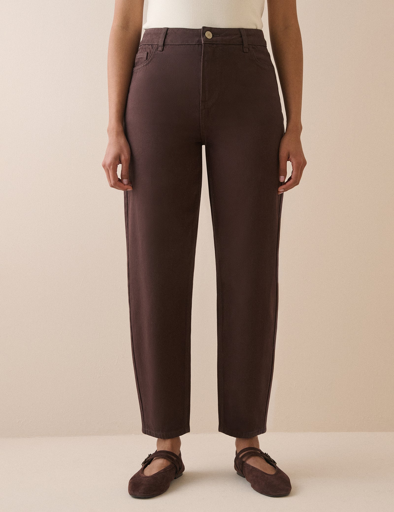 Silver High Rise Barrel Leg Jeans - Image 2