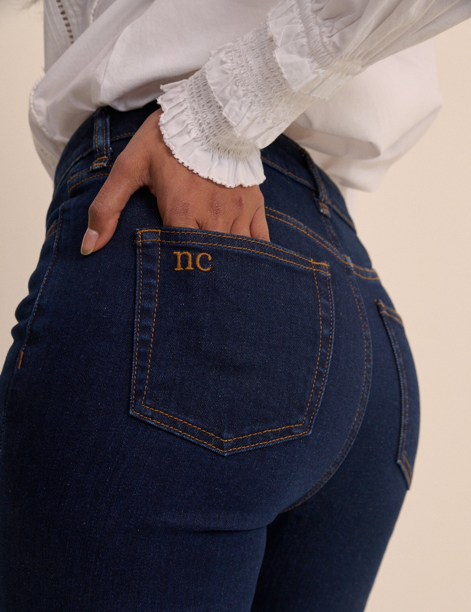 Dark Blue High Rise Bootcut Jeans - Image 3
