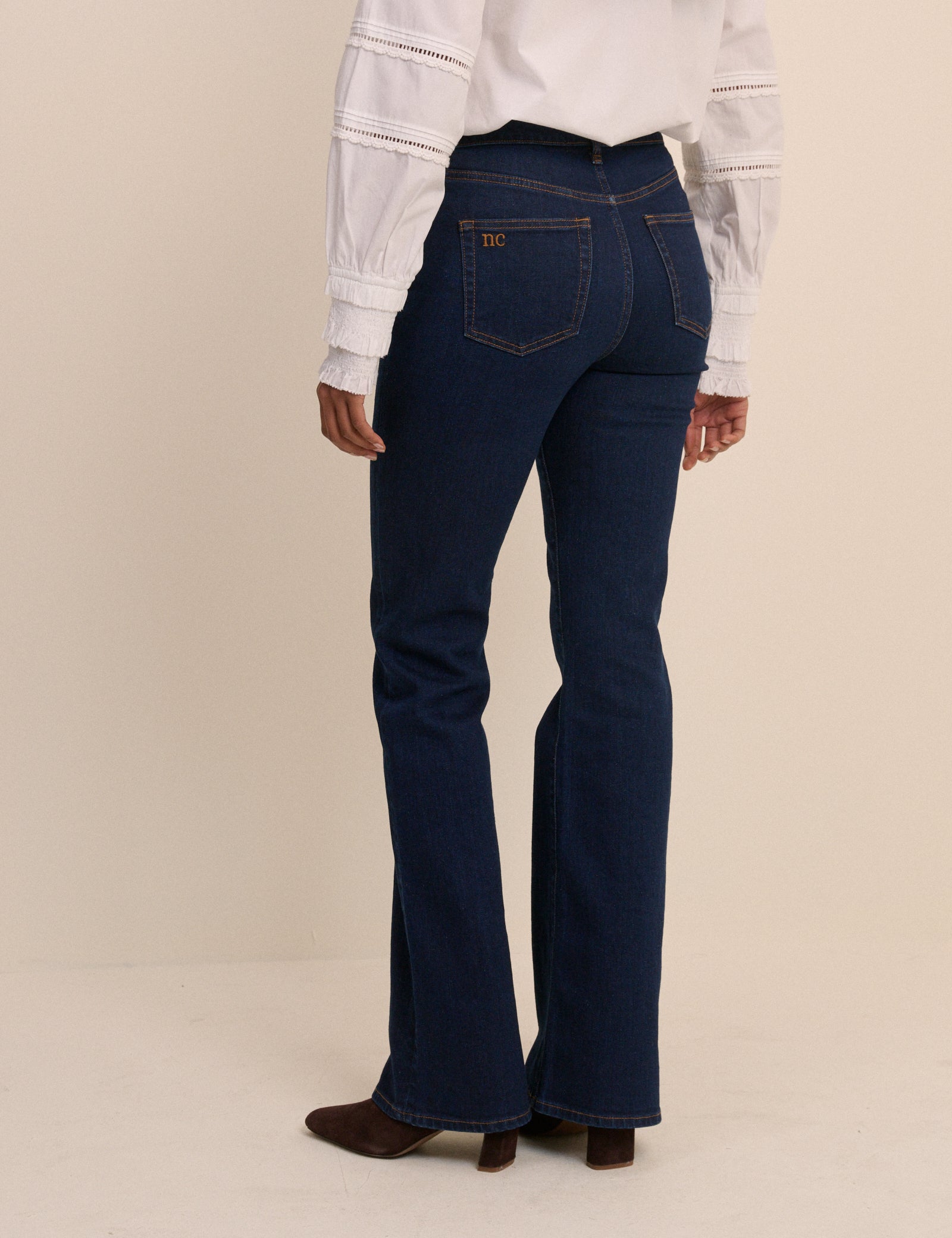 Dark Blue High Rise Bootcut Jeans - Image 5