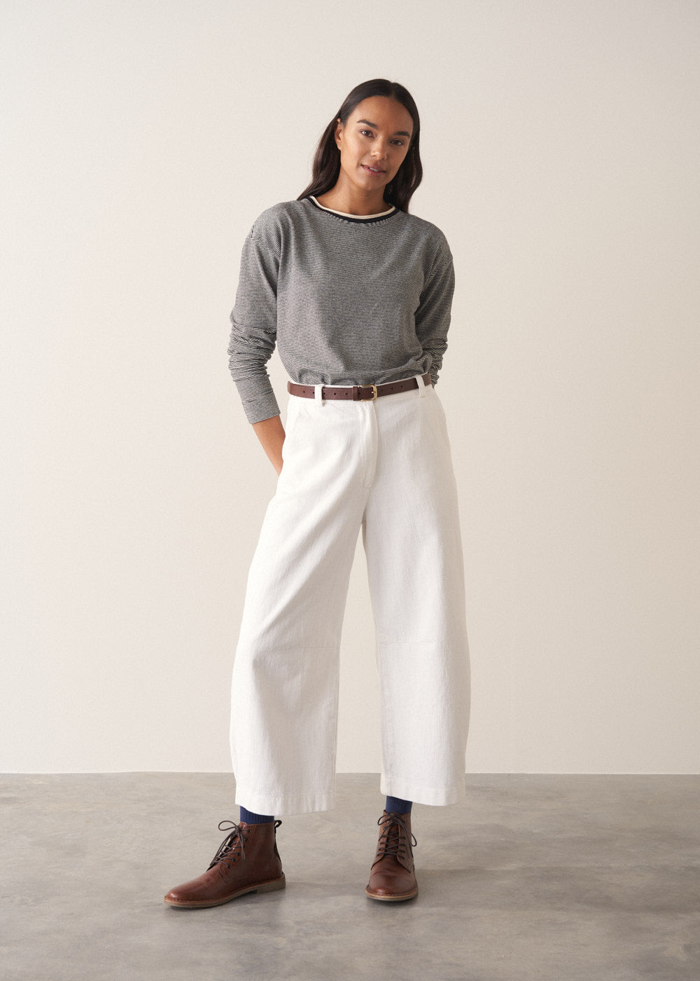 Refined Versatile Black Striped Top - Image 2