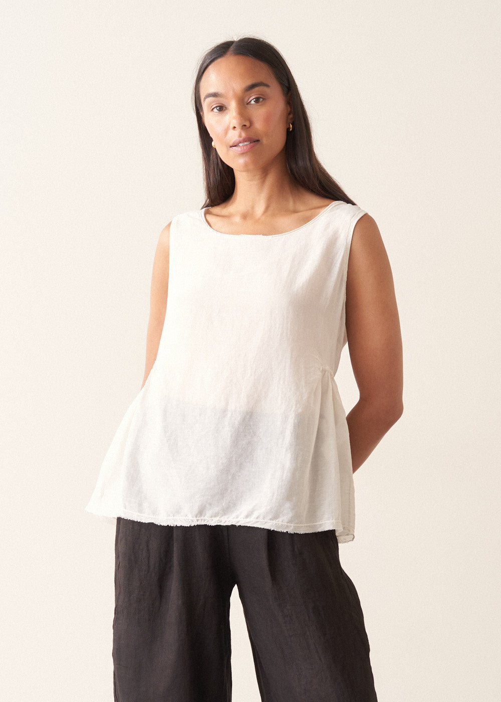 Sleeveless Silk Blend Top
