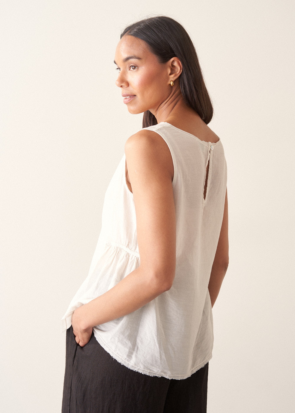 Relaxed Sleeveless Silk Blend Top - Image 2