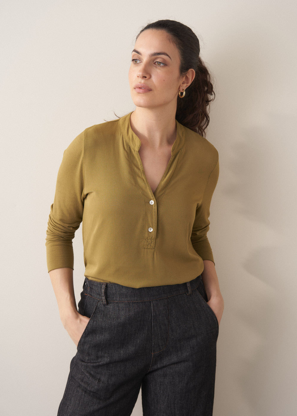 Refined Versatile Lightweight Olive Top - Image 5