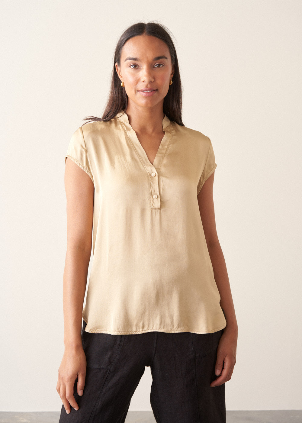 Refined Versatile Maize Satin Top - Image 2