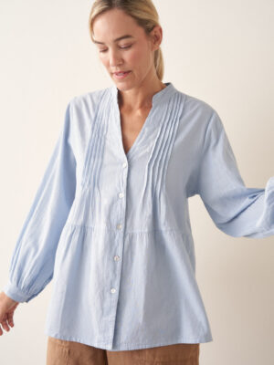 Blue Pintuck Shirt