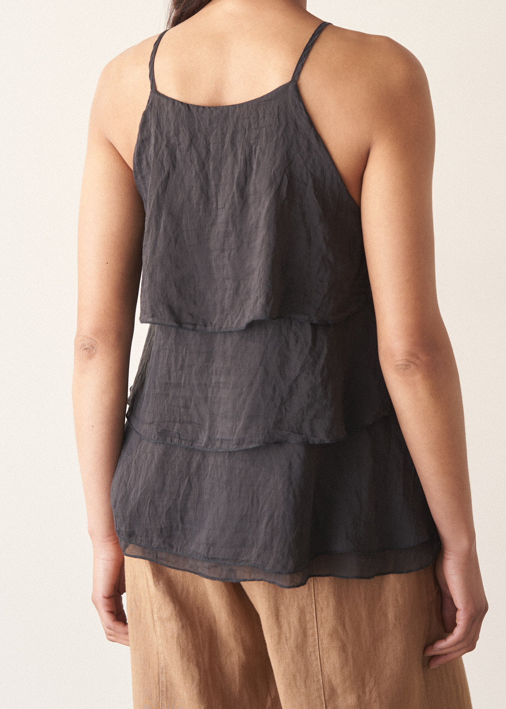Modern Black Ruffle Detail Top - Image 3