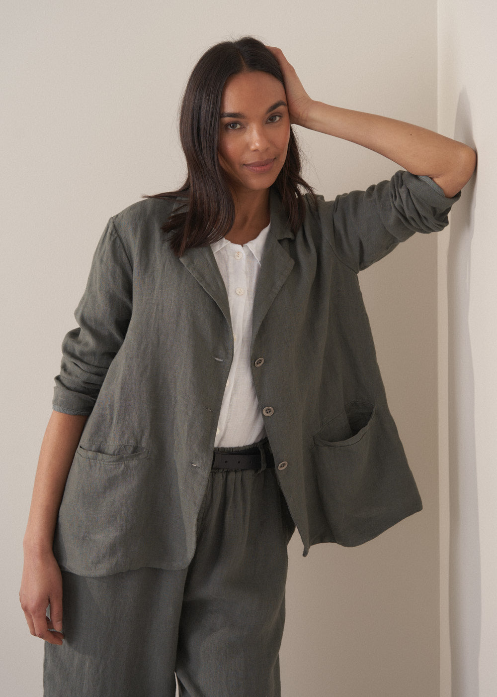 Khaki Linen Jacket