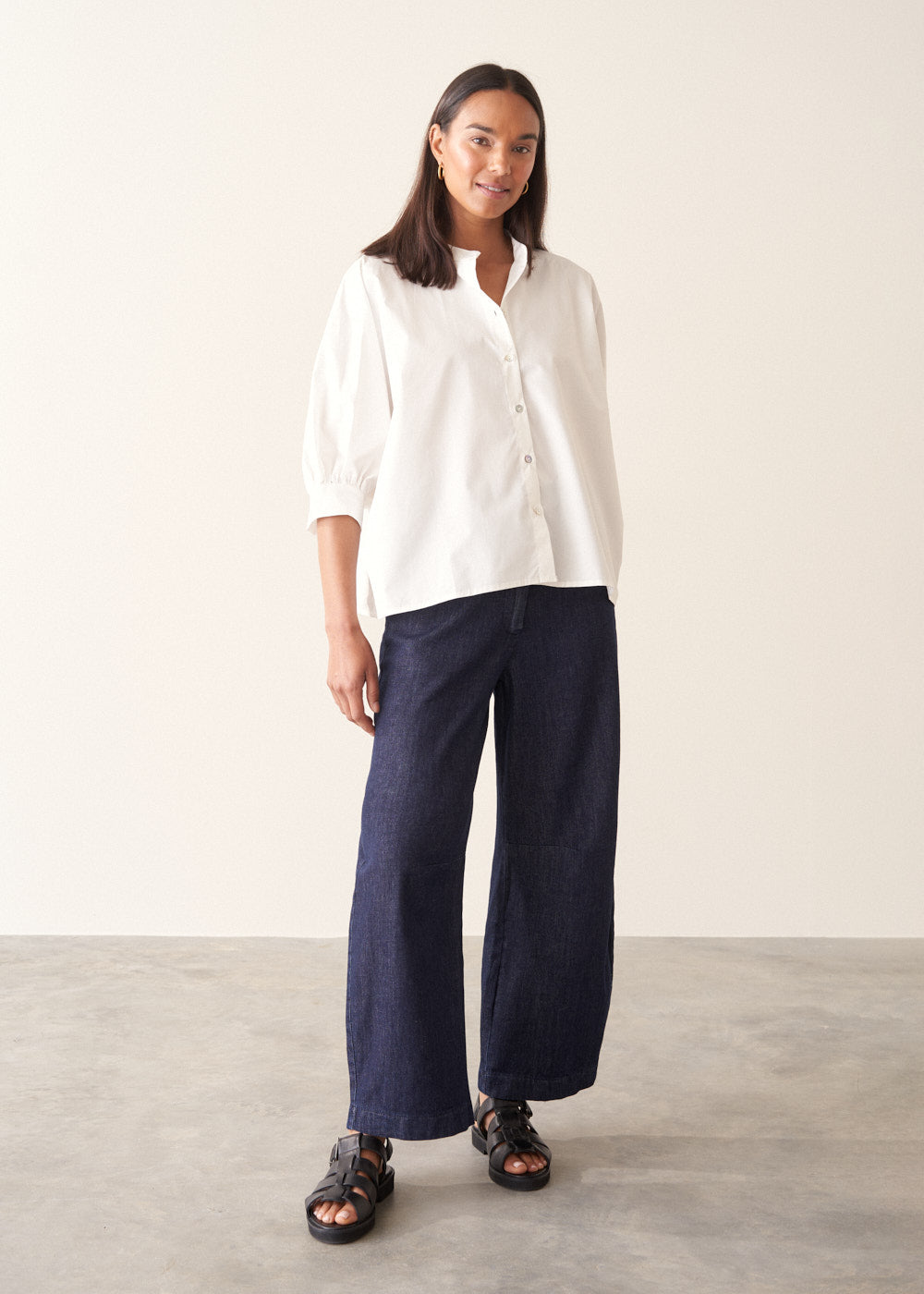 Lightweight White Cotton Poplin Top - Image 2