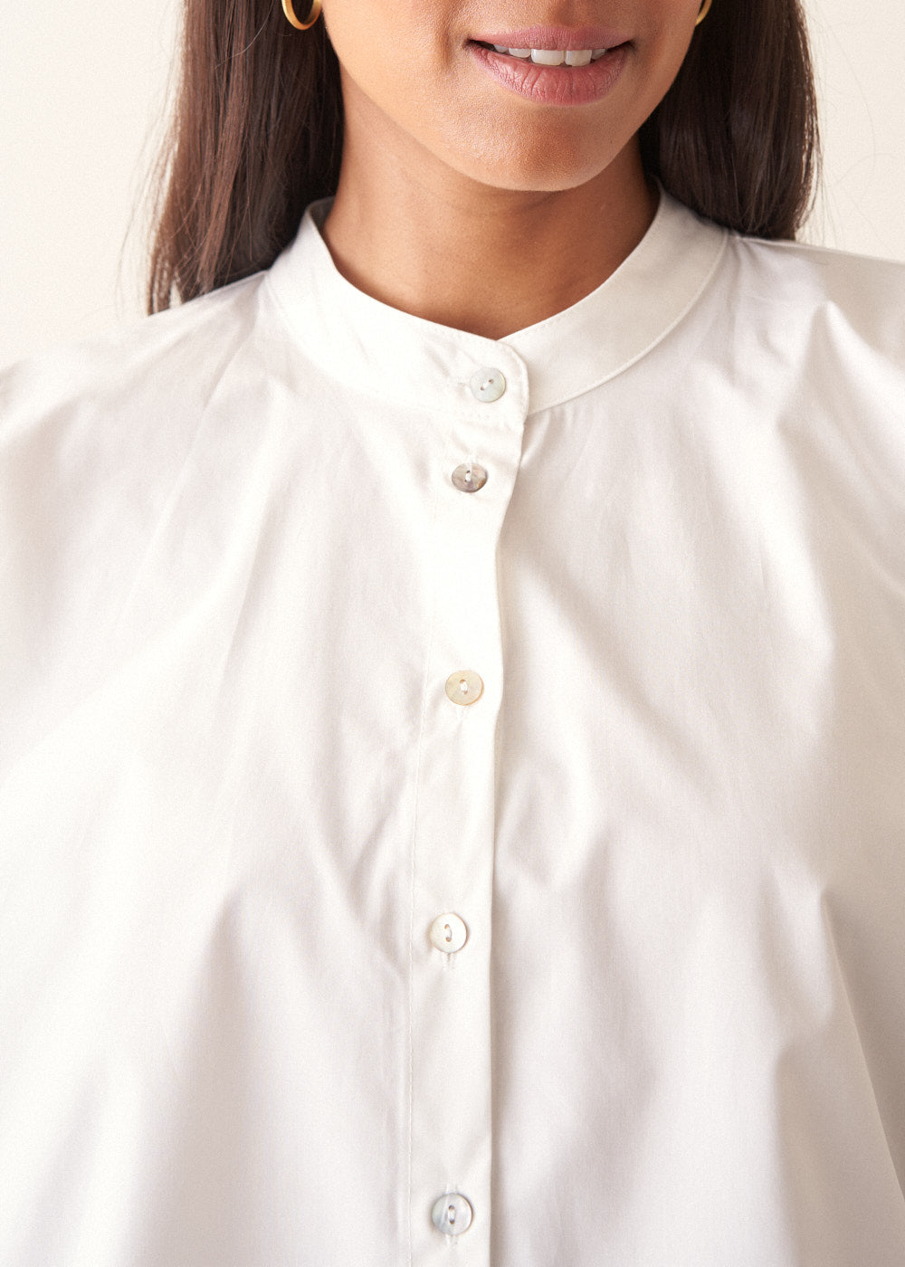 Lightweight White Cotton Poplin Top - Image 3