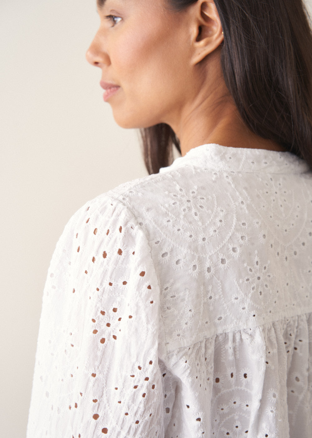 Relaxed Refined White Broderie Shirt - Image 2