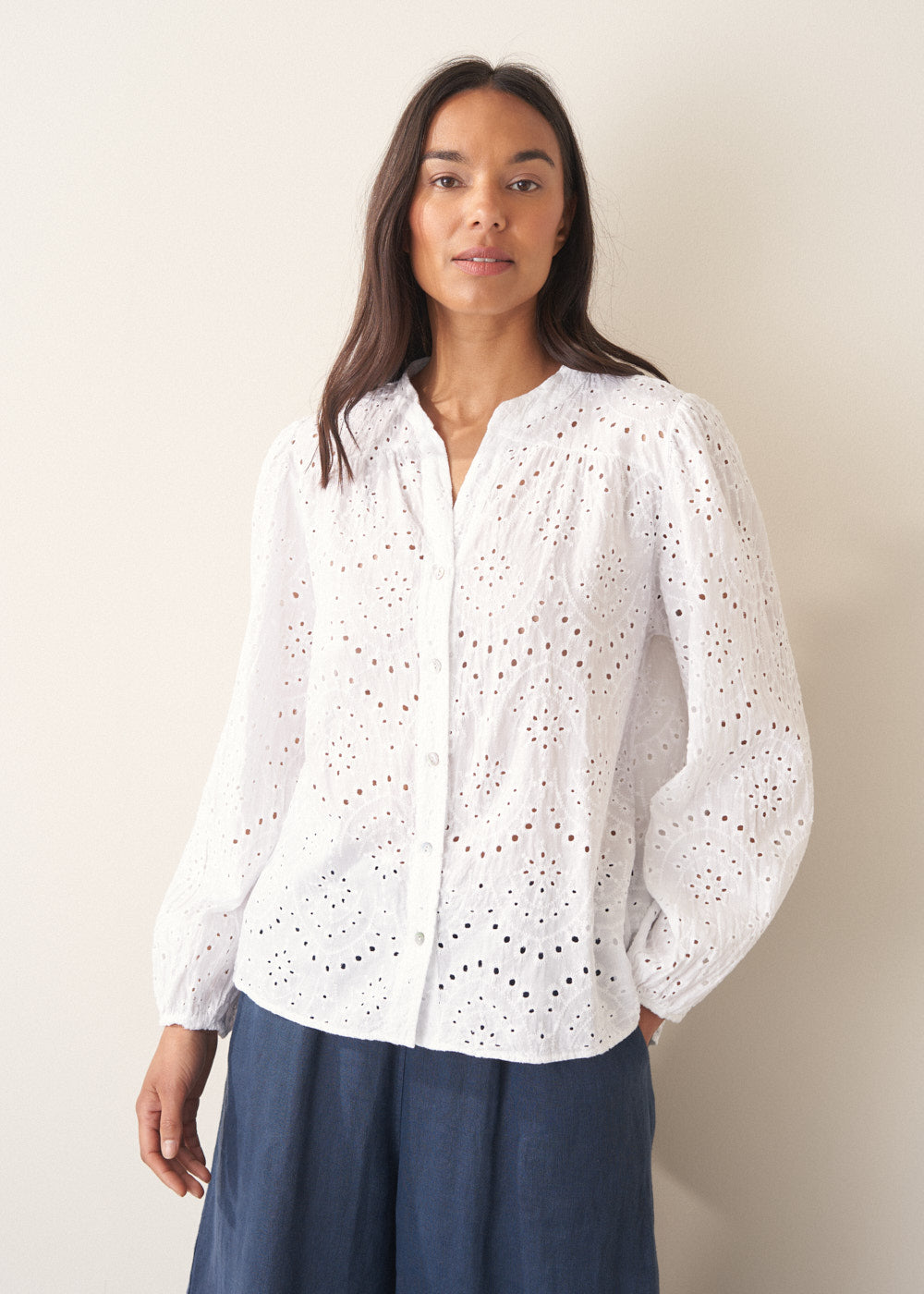 White Broderie Shirt