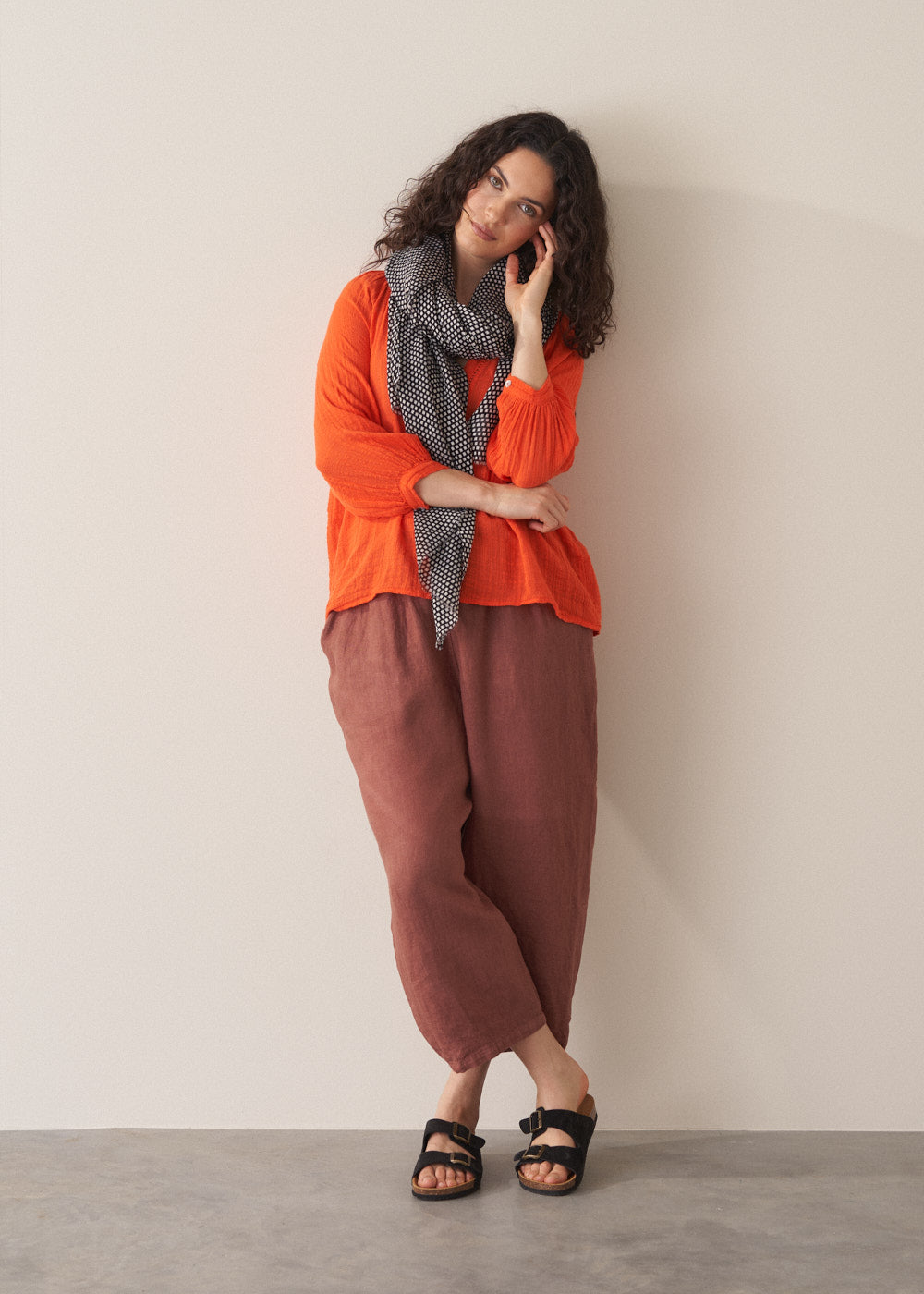 Modern Relaxed Tomato Cotton Top - Image 6