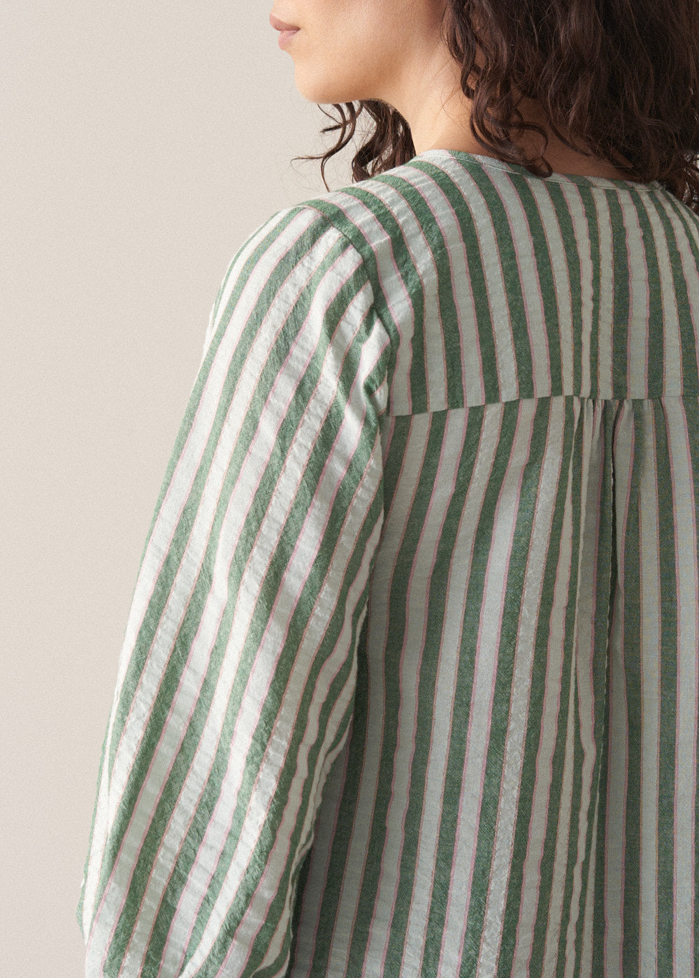Lightweight Modern Green Striped Top - Image 6