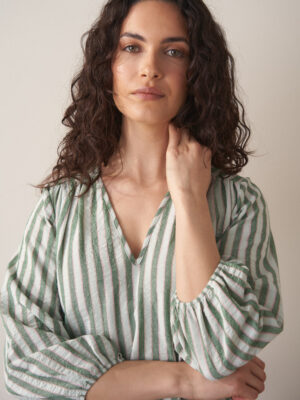 Green Striped Top