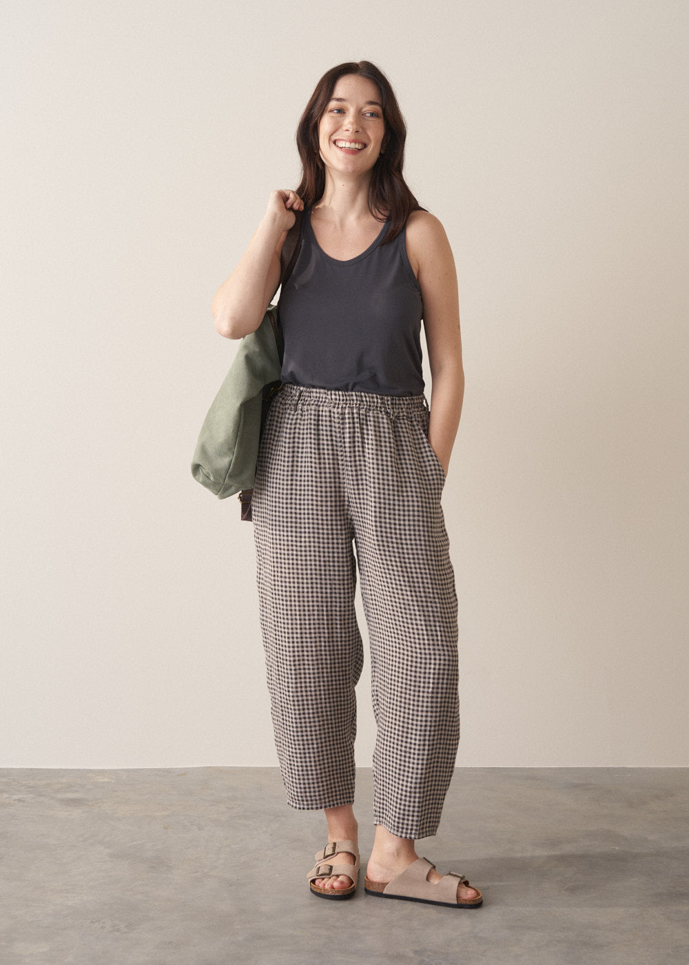 Relaxed Charcoal Jersey Vest Top - Image 5