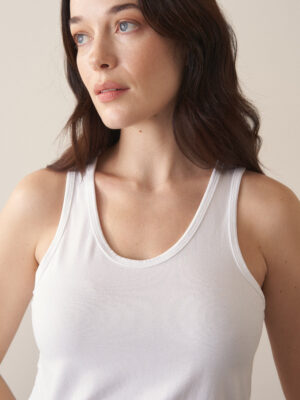 White Jersey Vest Top